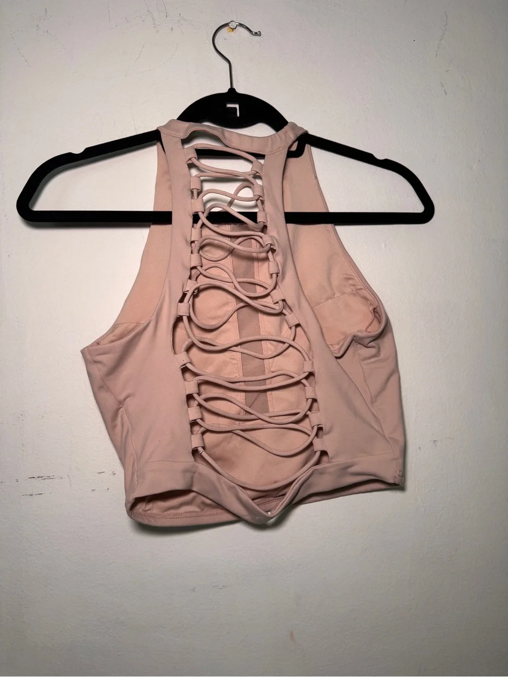 ALO Yoga Blush High-Neck Strappy Back Sports Tank